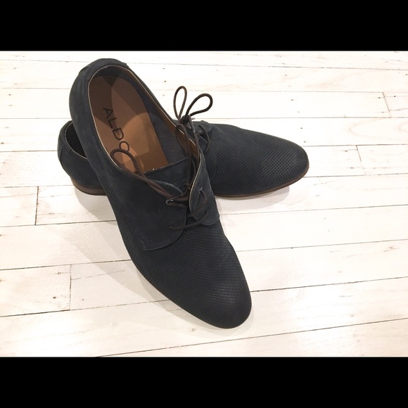 ? ALDO Navy Blue Suede Leather Round Toe Lace Up main image 8